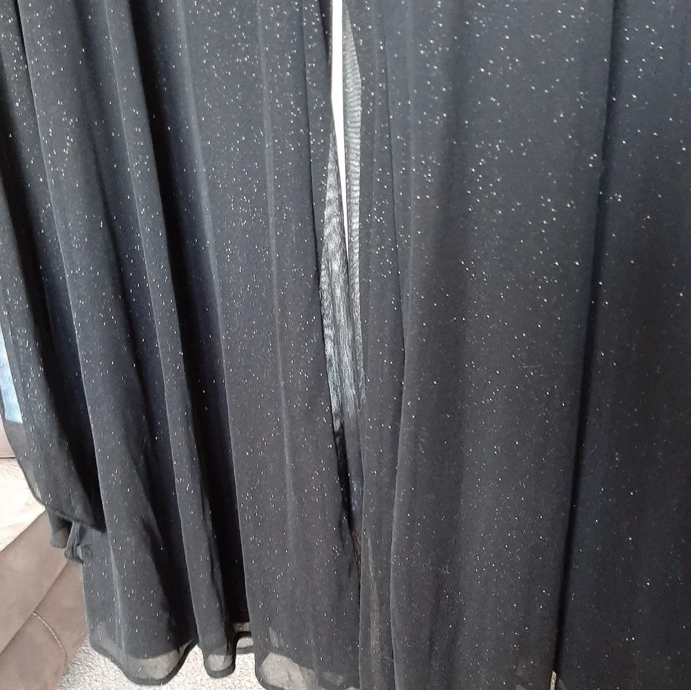 ONYX NITE - Black Flowy Sparkly Palazzo - Size: L - Picture 4 of 16